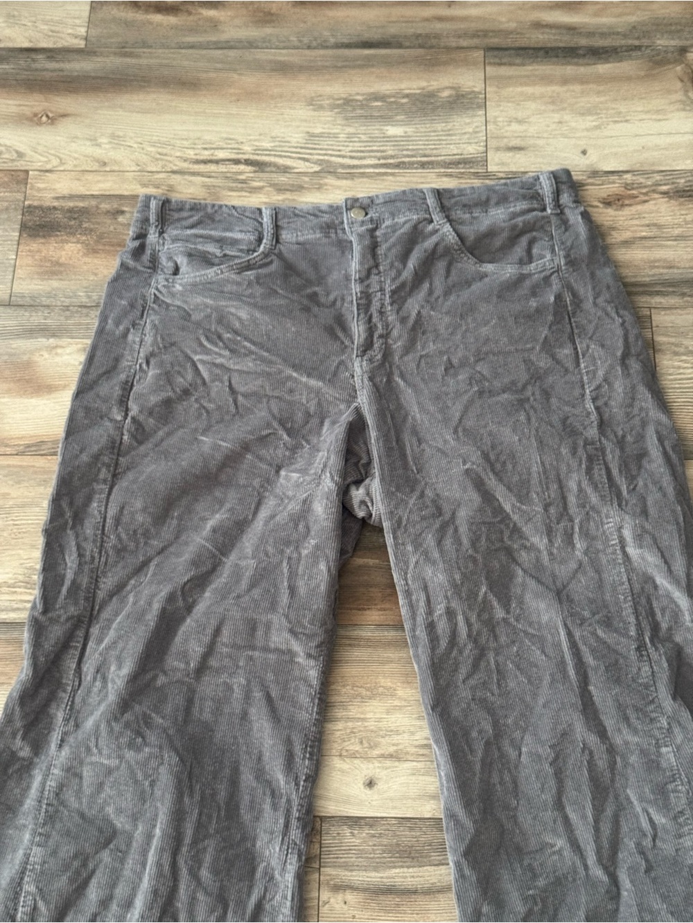 Pilcro Anthropologie Adi Corduroy Mid-rise Flare Jeans Size 20 Gray - Picture 8 of 13